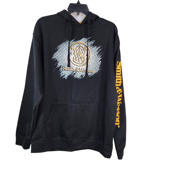 Vintage Smith Wesson Hoodie Sweatshirt Large Firearm Gun Hunting Sweater Graphic - Picture 1 of 8